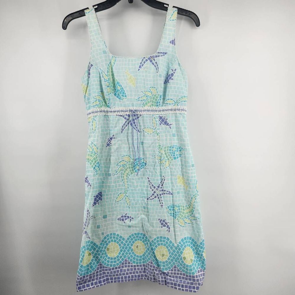 Lily Pulitzer Ocean Mosaic Tile Print Tank Dress Women's Size 6
